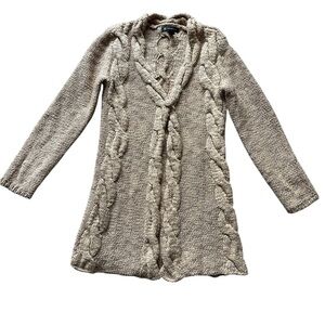International Concepts Women's Wool Cable Knit Sweater - Tan Size M